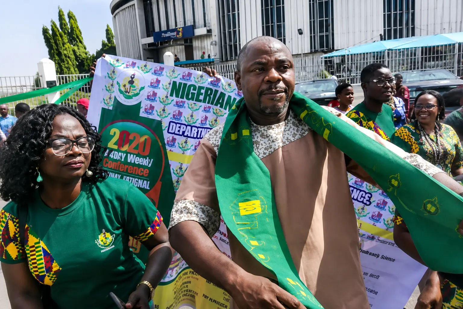 Members marching during the national conference
